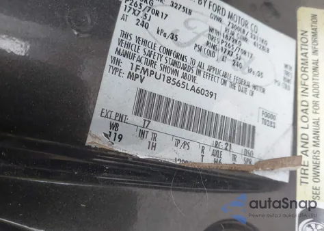 2005 Ford Expedition Eddie Bauer/King Ranch z USA, uszkodzony, nr VIN 1FMPU18565LA60391